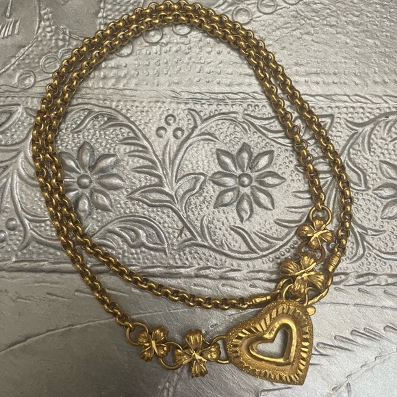 23k solid gold heart flower clover necklace - Picture 10 of 12